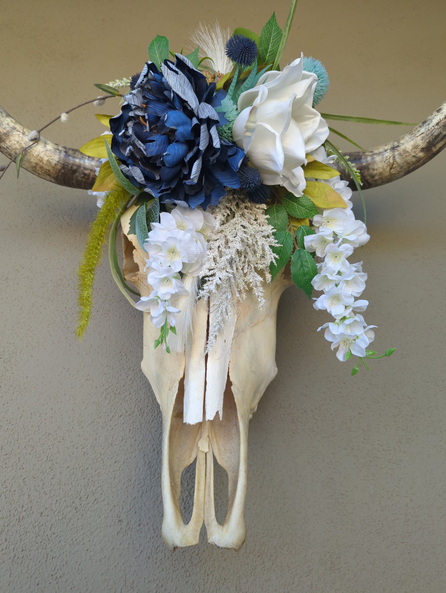"Baby Blue" Floral Skull