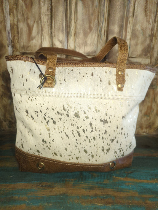 Myra Metallic Splash Hair-on Purse