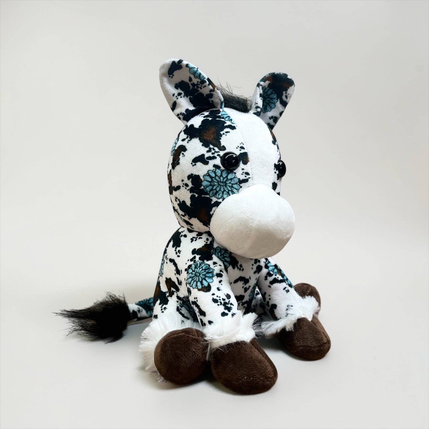 Turquoise Cowprint horse - medium farm pal