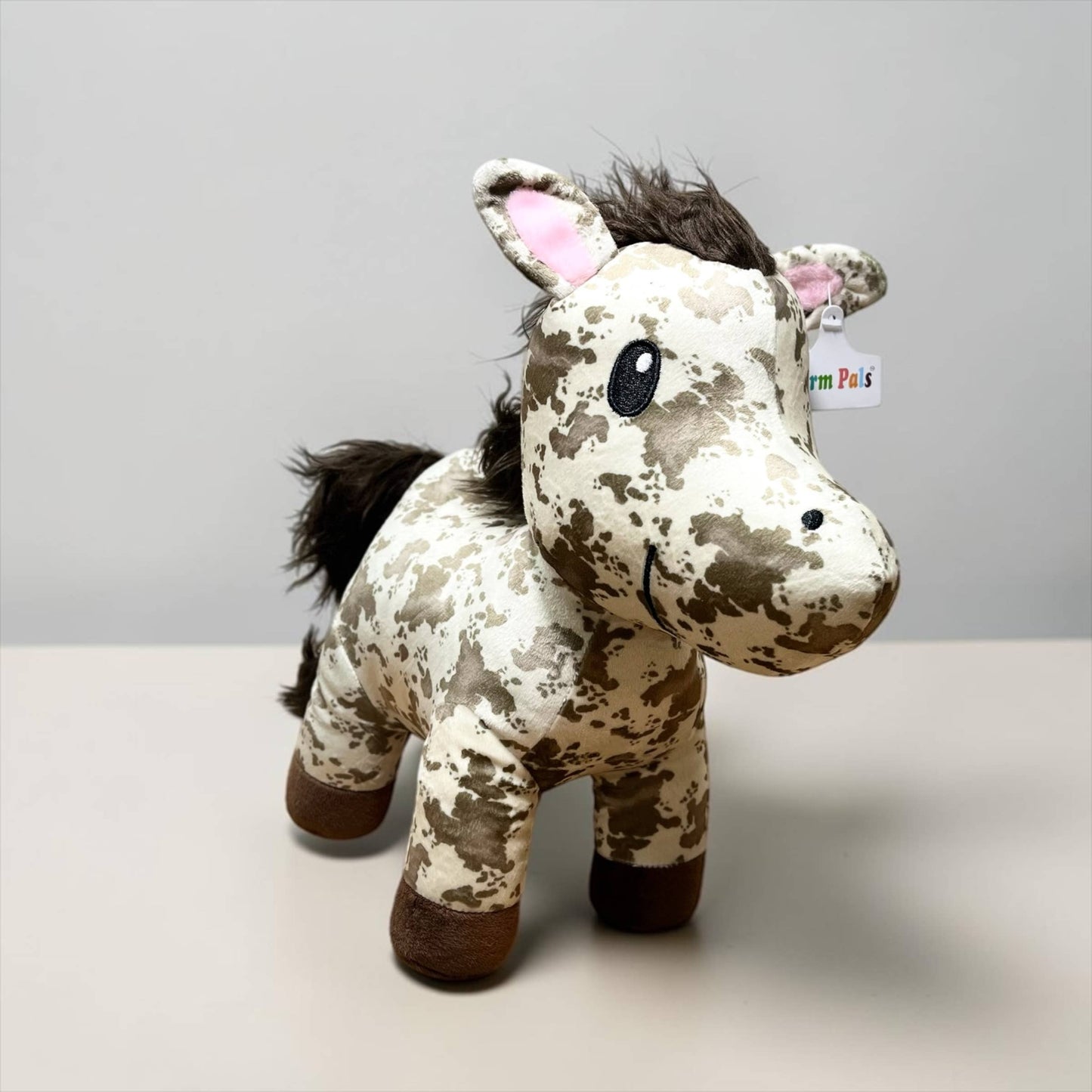 Beige cowprint horse - medium farm pal