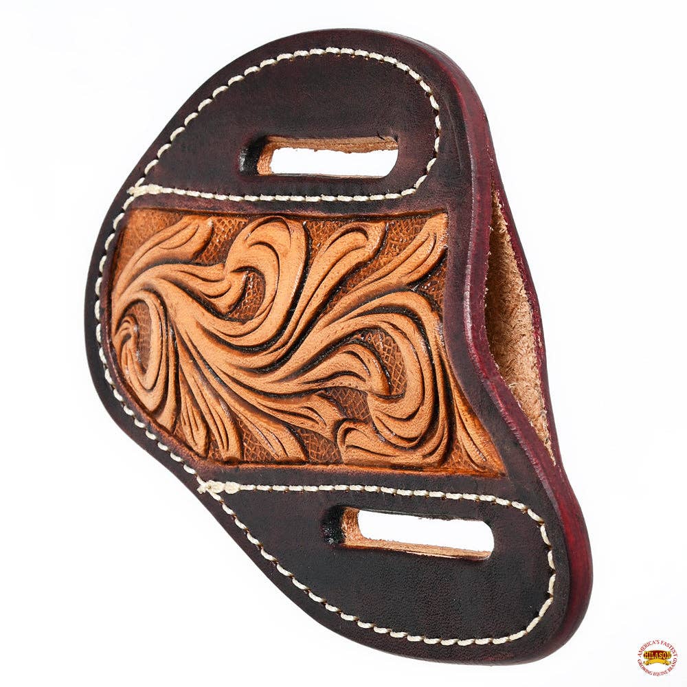 Leather Angled Knife Scabbard Sheath Cover Floral Tooled