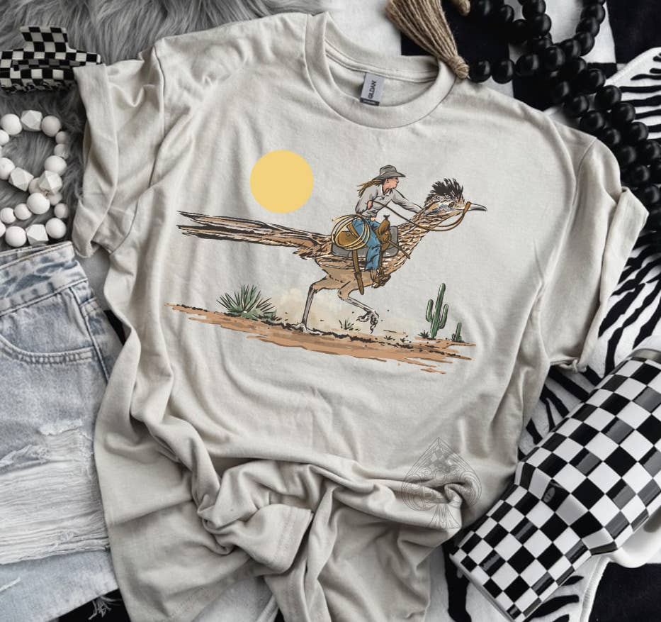 Cowgirl Roadrunner Graphic Tshirt & Crew