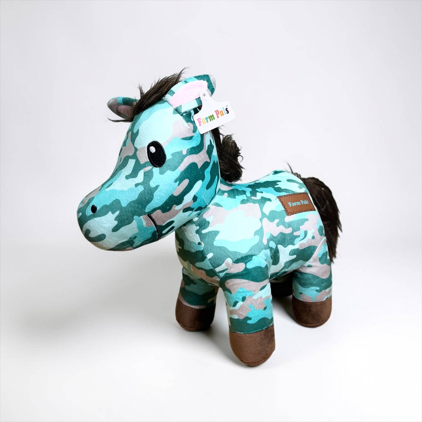Turquoise camo horse - medium farm pal
