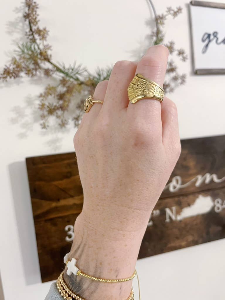 Golden Thicket | Minimal Gold Spoon Ring • Gold Band