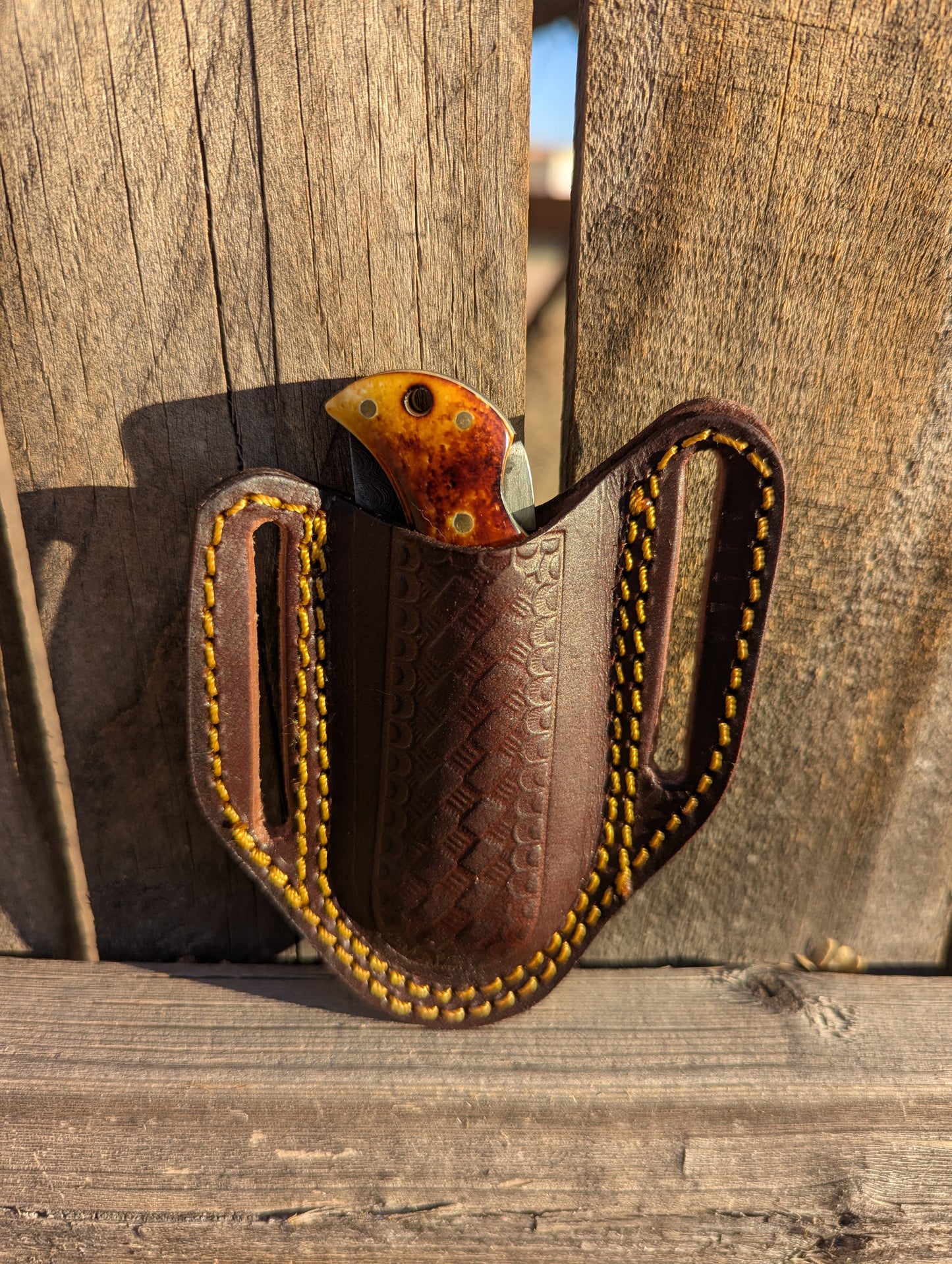 Burnt Bone Folding Knife