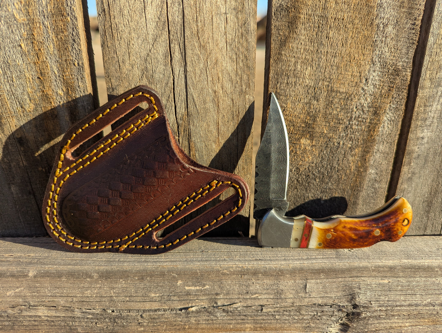 Burnt Bone Folding Knife