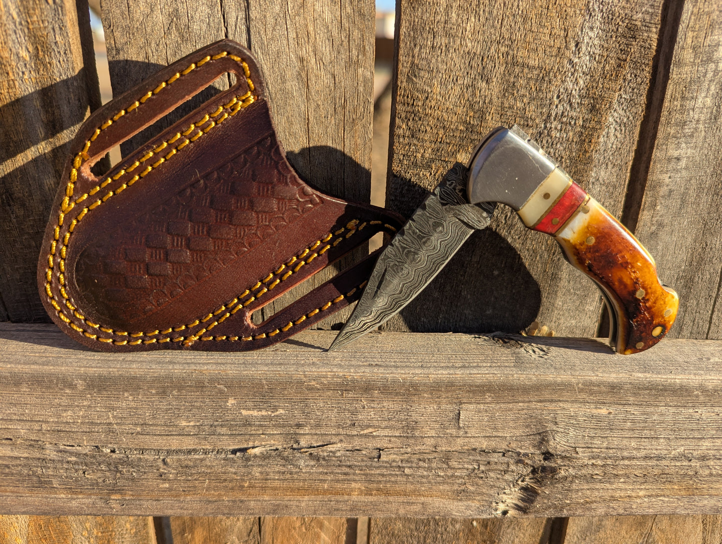 Burnt Bone Folding Knife