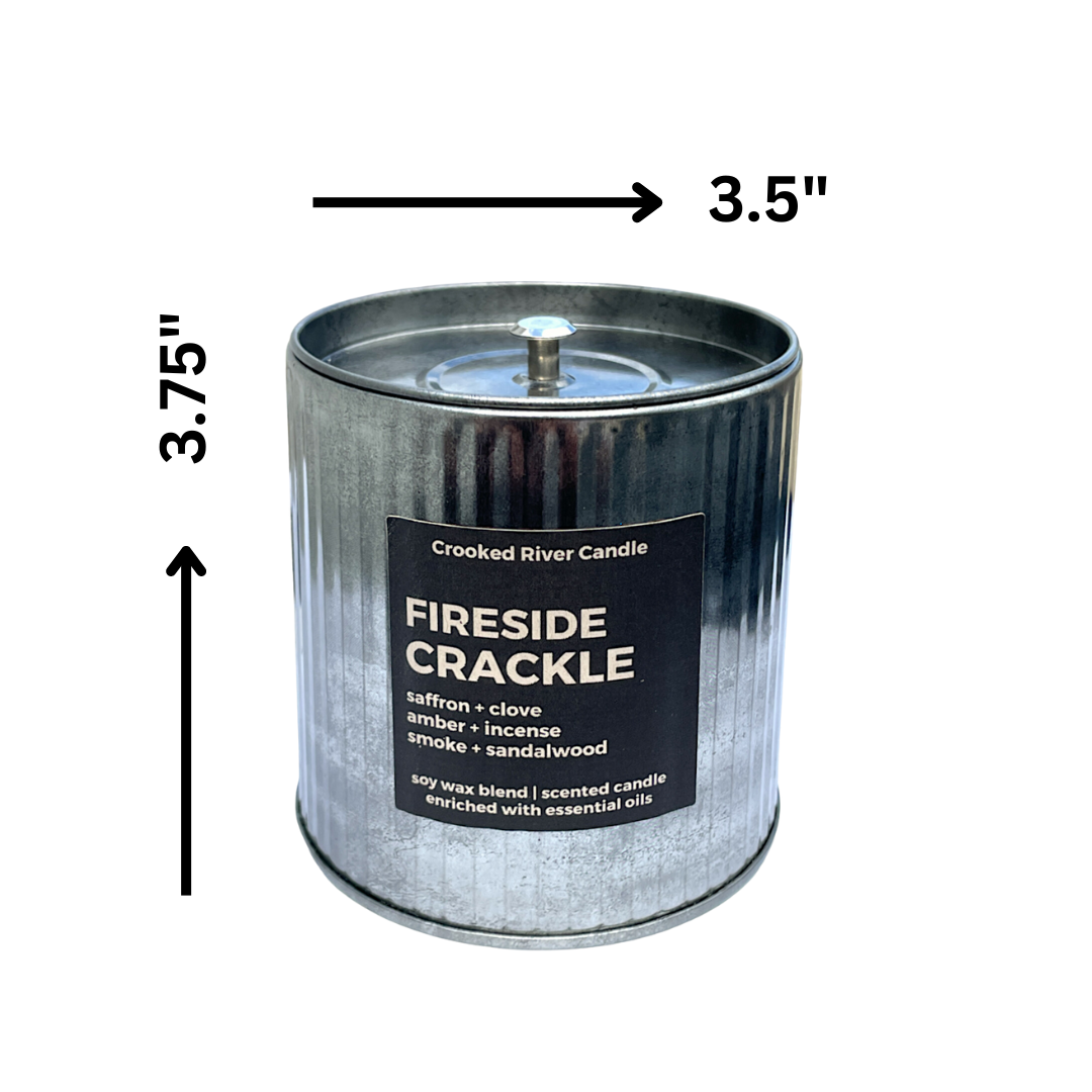 Fraser Fir | Holiday Candle | Rustic Tin with Lid-Wood Wick
