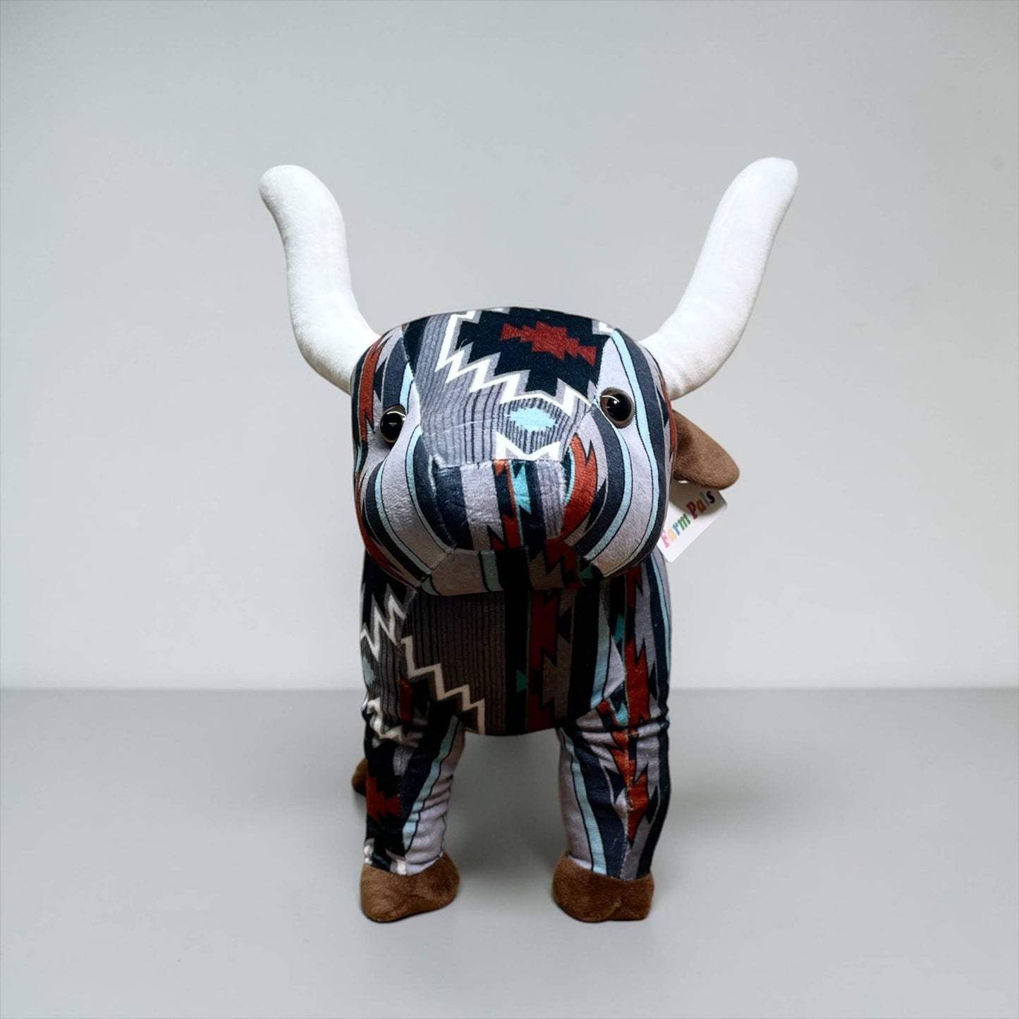 Grey Aztec longhorn- medium farm pal
