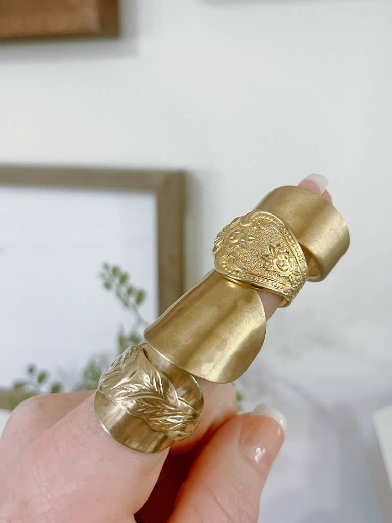 Golden Garden | Minimal Gold Spoon Ring • Gold Band