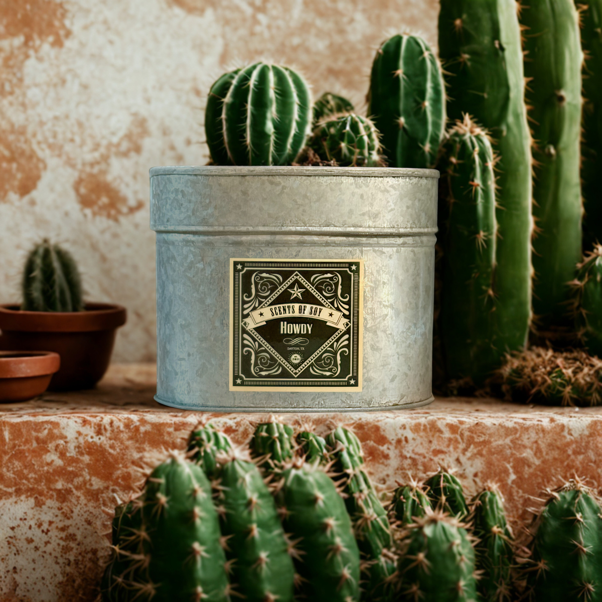 Howdy Galvanized Oval Tin Soy Candle
