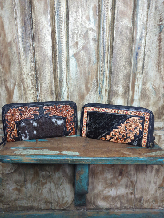 Myra Zip Wallet w/cowhide