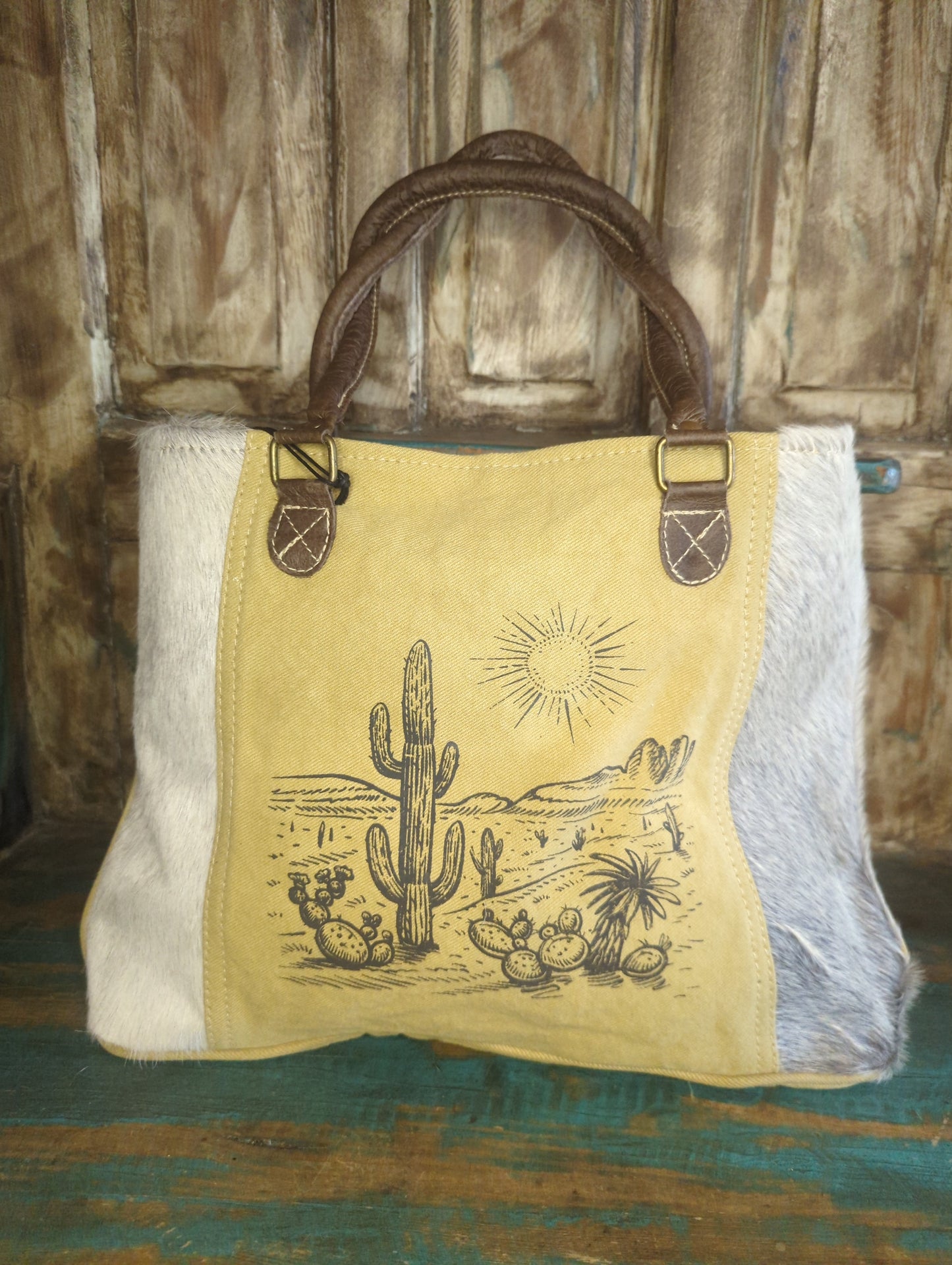 Myra Desert Scene Hair-on Purse