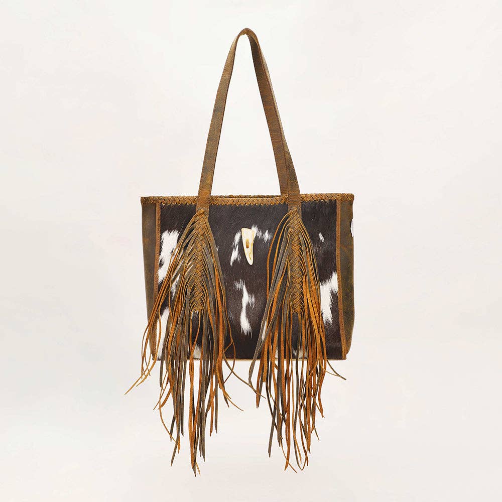 Loyal West Hide And Fringe Medium Cowhide Purse