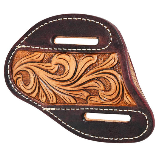 Leather Angled Knife Scabbard Sheath Cover Floral Tooled