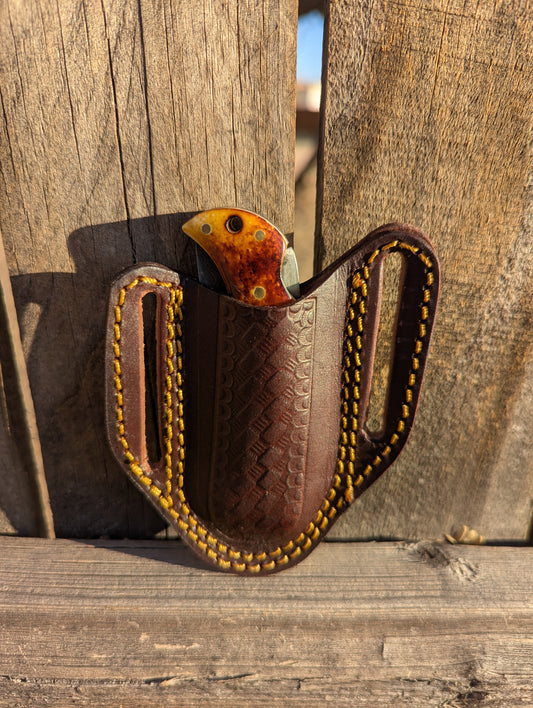 Burnt Bone Folding Knife