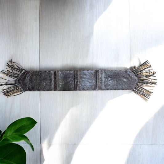 6ft Brown tooled table runner