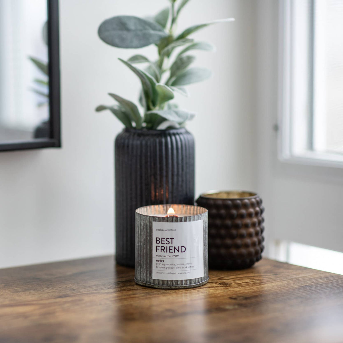 Best Friend Rustic Vintage Farmhouse Wood Wick Candle