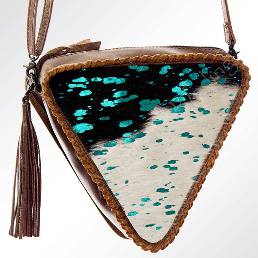 576BRW Crossbody Hair On Genuine Western Leather Women Bag