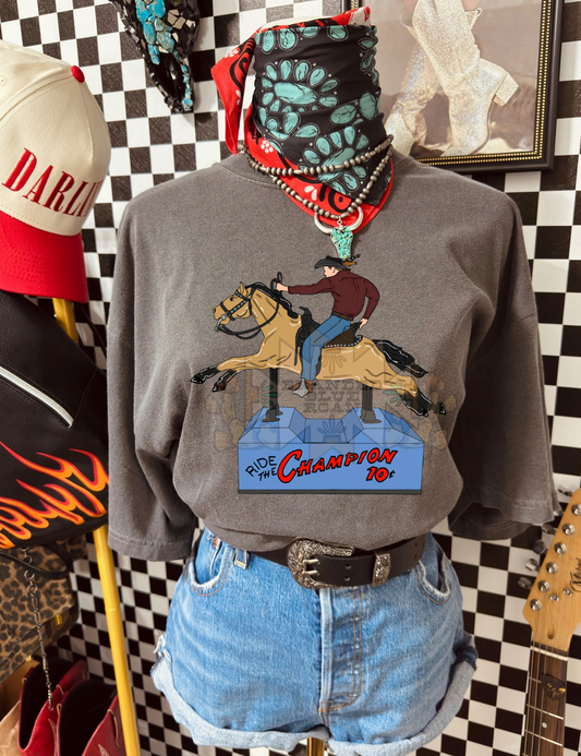 Champion Ride Graphic Tee comfort colors - pepper