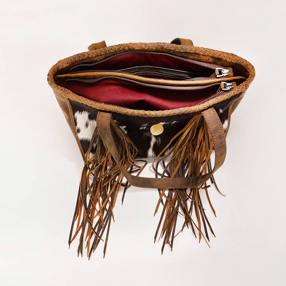 Loyal West Hide And Fringe Medium Cowhide Purse