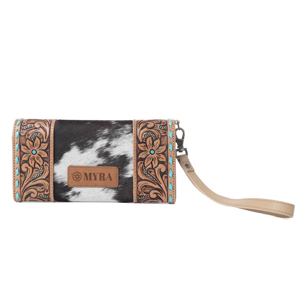 Stoneflower Hairon Leather Women's Wallet in Onyx Pearl