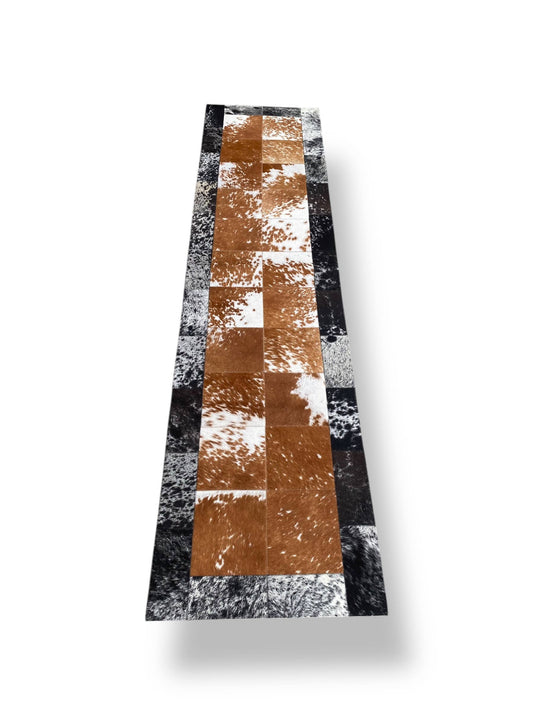Cowhide Patchwork 8' Runner Rug - Exact Rug