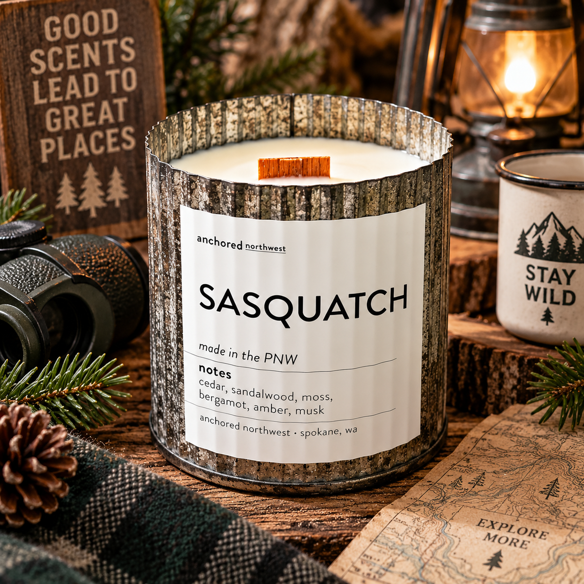 Sasquatch (Bigfoot) | Woodsy Cabin Wood Wick Candle