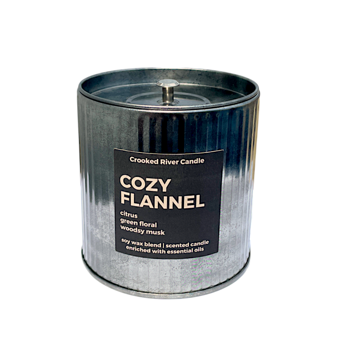 Cozy Flannel Candle | Rustic Tin | Wood Wick | Seasonal