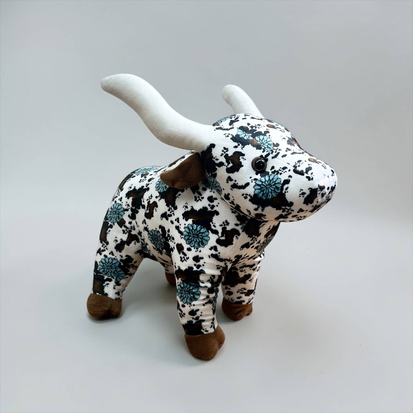 Turquoise Concho Cowprint Longhorn- medium farm pal 