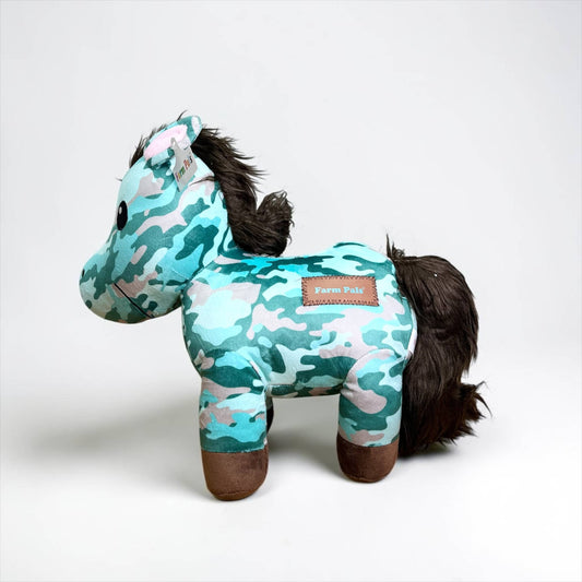 Turquoise camo horse - medium farm pal 