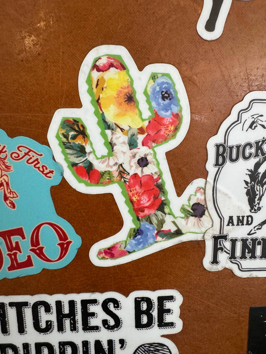 Floral Cactus sticker